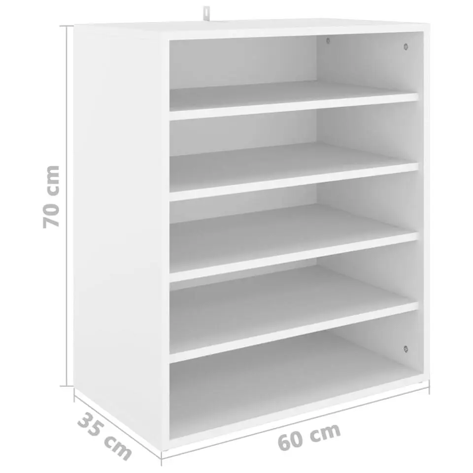 vidaXL - Schoenenkast - Wit - Bewerkt hout - 60 x 35 x 70 cm