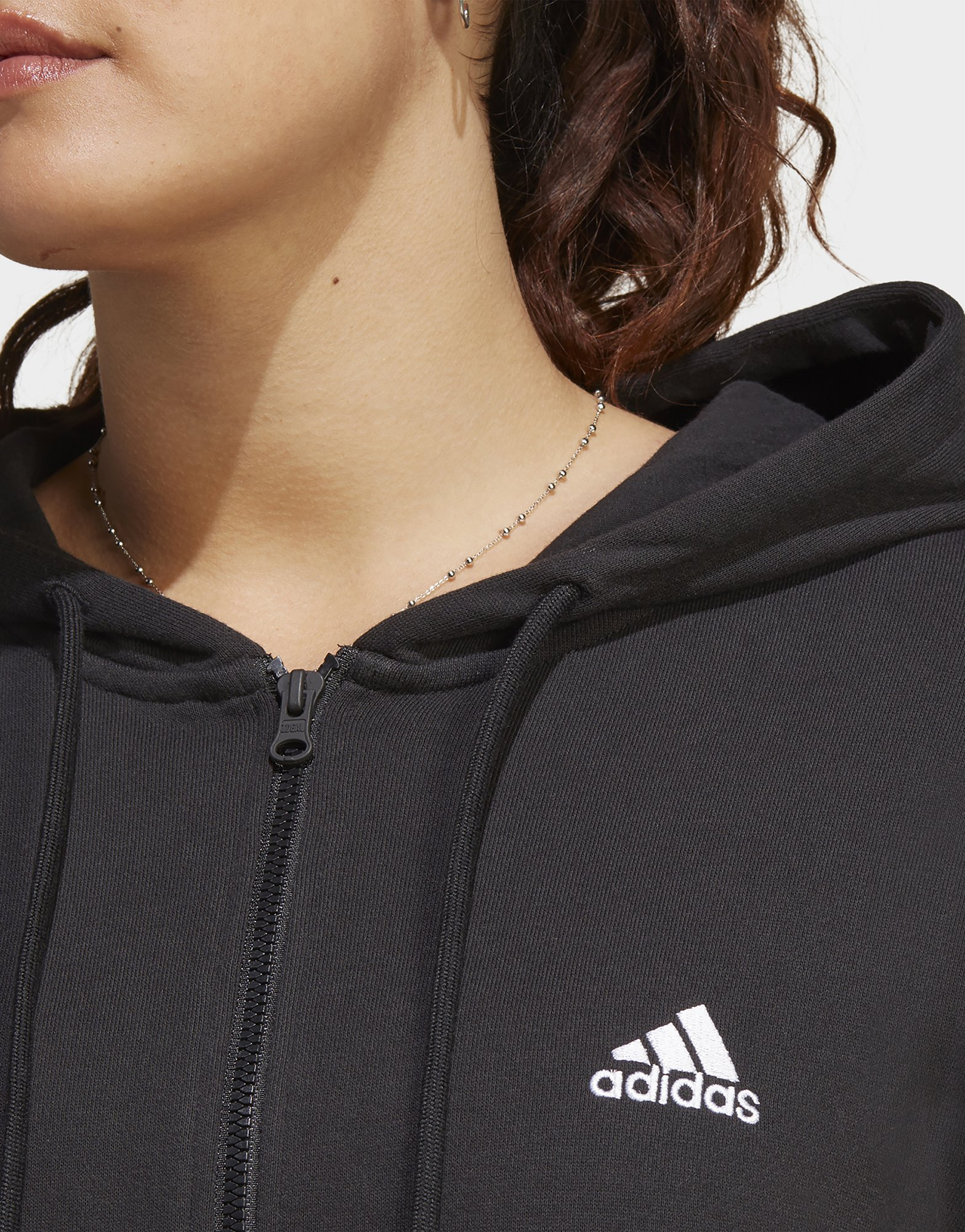 adidas Veste à capuche entièrement zippée en molleton Essentials Linear (Grandes tailles)