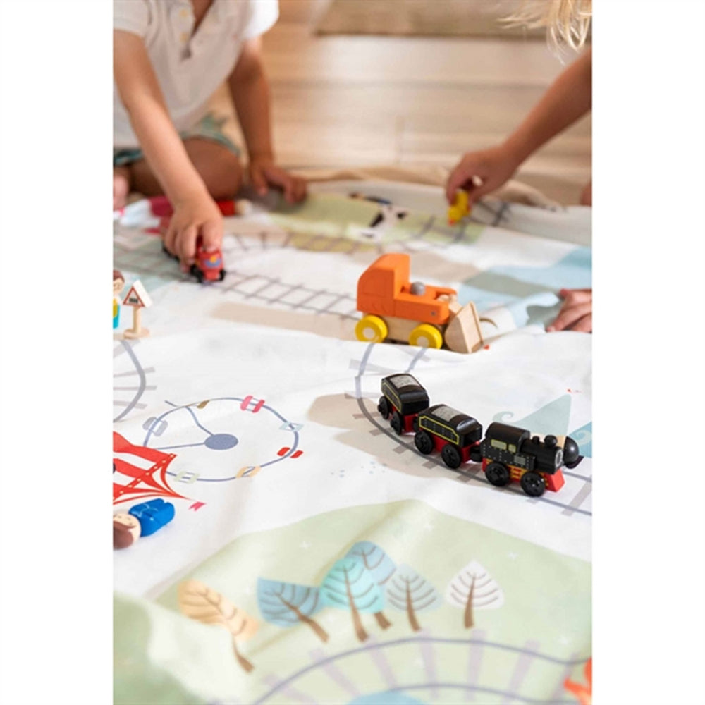 2-i-1 Legetæppe Trainmap/Bears - Play&Go