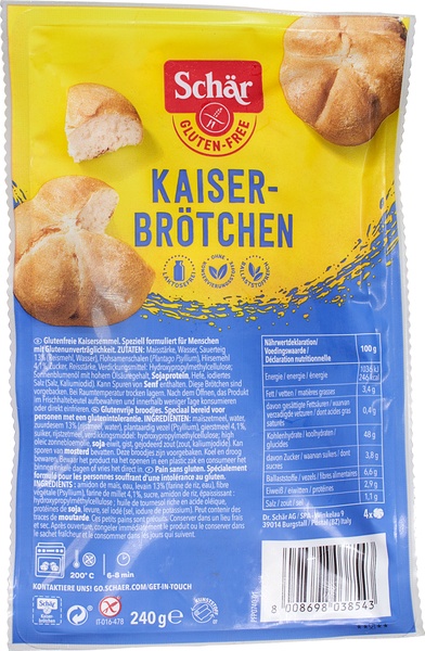 Schär Kaiserbrötchen Glutenvrij (240 gr)
