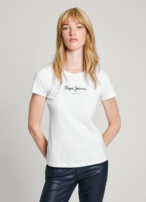 PEPE JEANS<br>Camiseta de manga curta com logo na frente