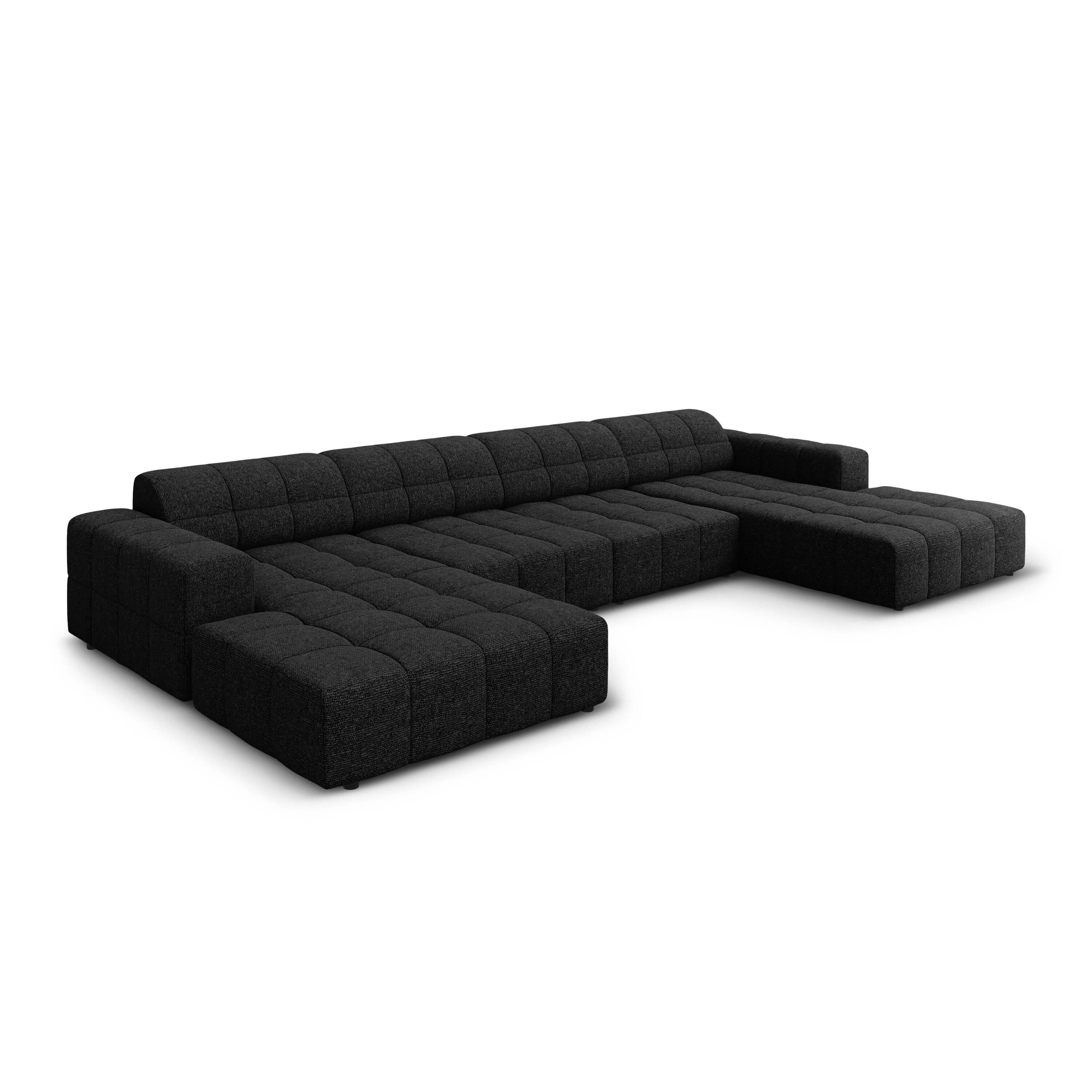 Cosmopolitan Design Chicago U-bank - Chenille - Zwart