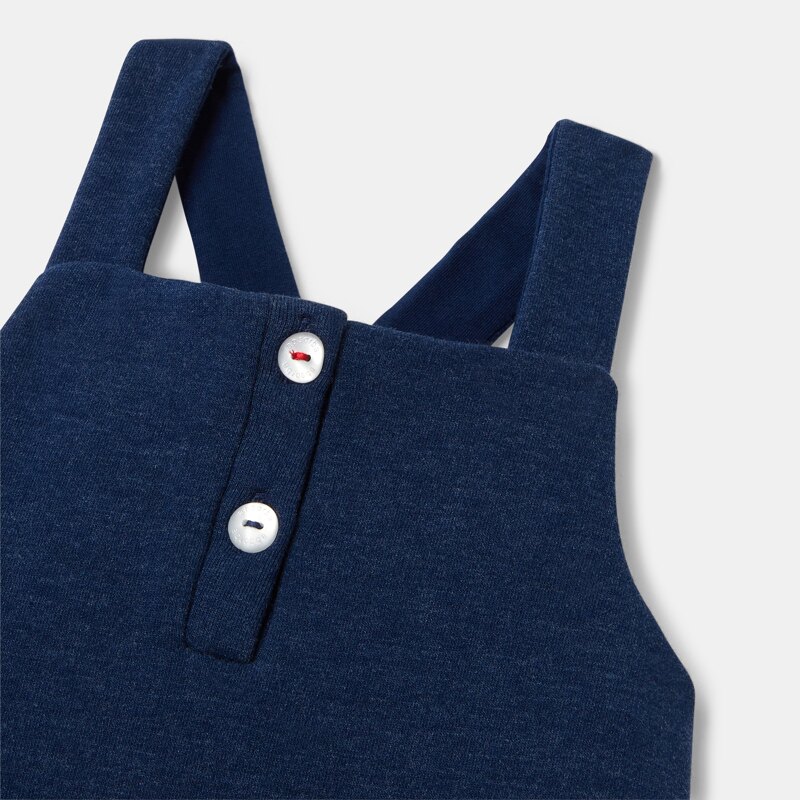 Robe à bretelles en molleton bleue bébé fille Absorba Bleu