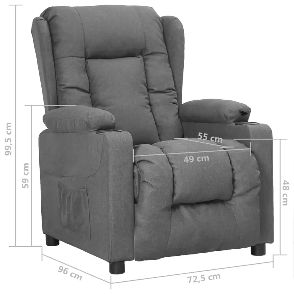 vidaXL - Fauteuil - Grijs - Stof