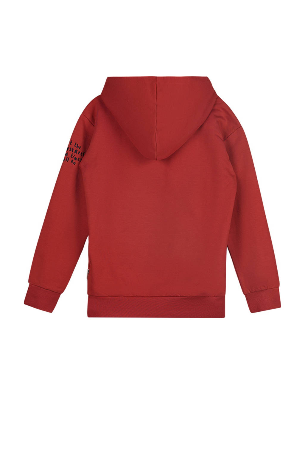 Moodstreet hoodie Sem met printopdruk warmrood