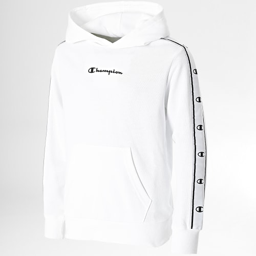 Sweat Capuche A Bandes Enfant 306320 Blanc
