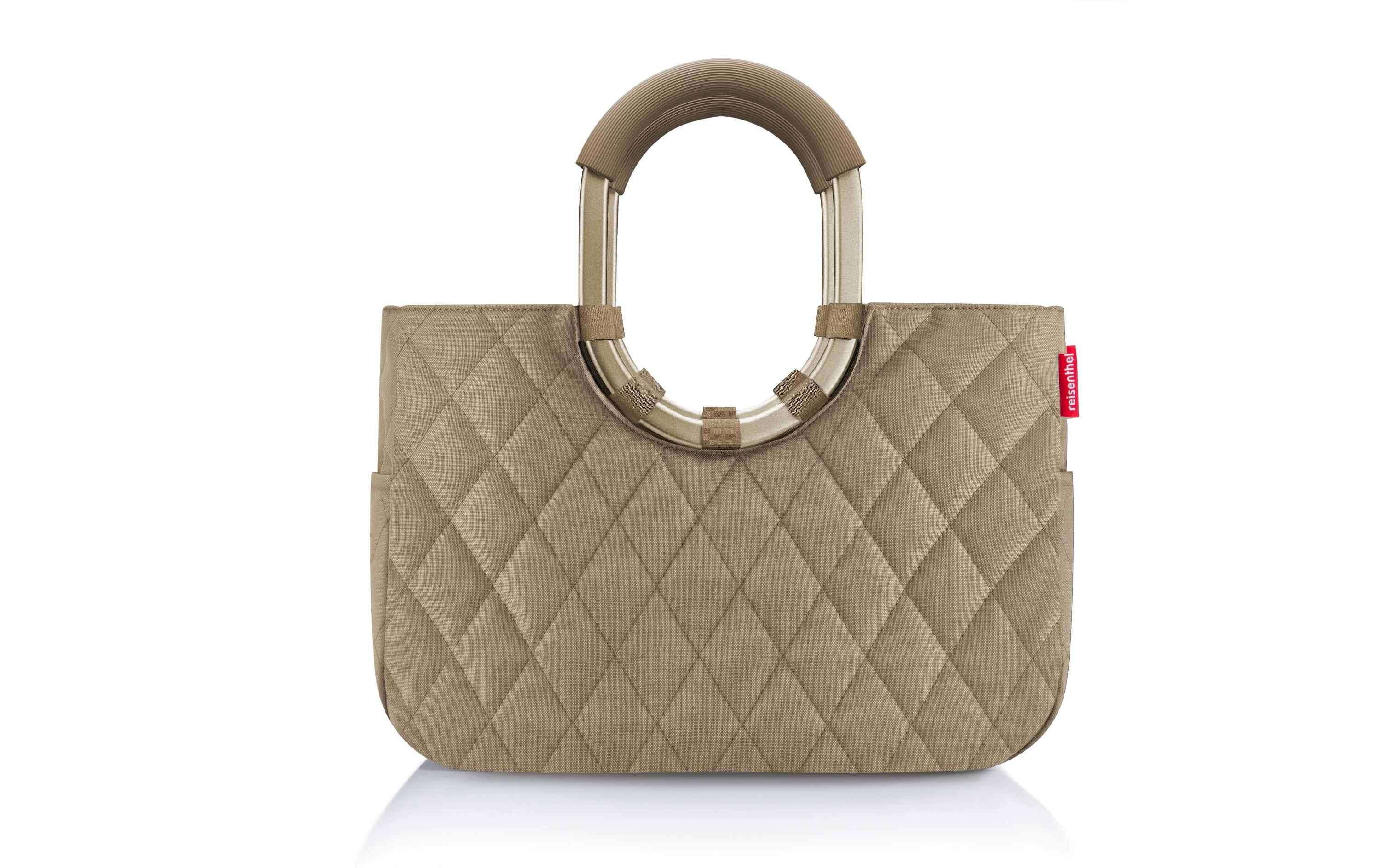 Einkaufskorb loopshopper M Frame Rhombus oliveElegante Einkaufstasche
