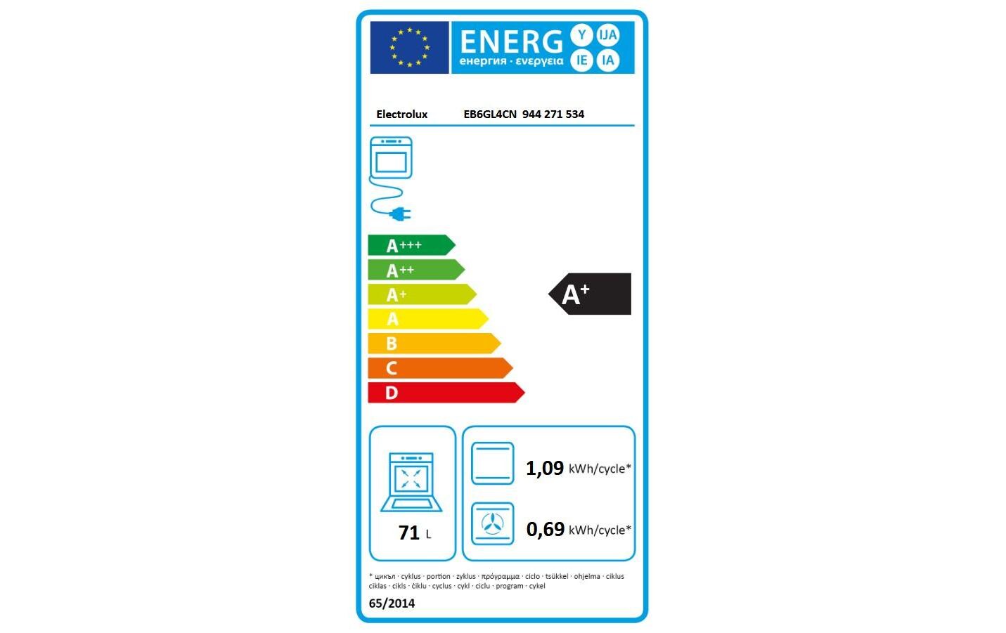 Einbaubackofen EB6GL4CN Dunkelgrau/Silber A+<br>Backofen für den Einbau
