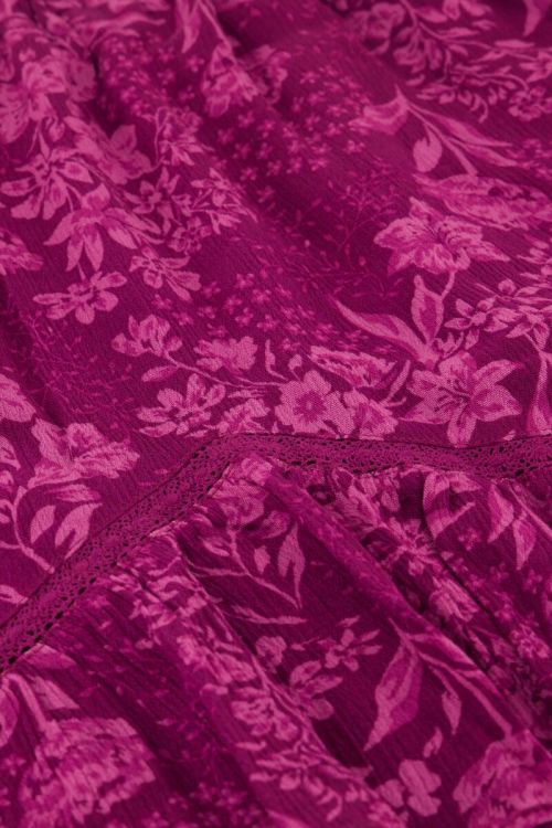 Paarse & roze rokje met bloemenprint
