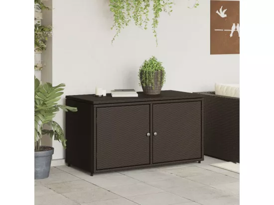 Armoire de rangement jardin marron 110x55x60,5cm résine tressée