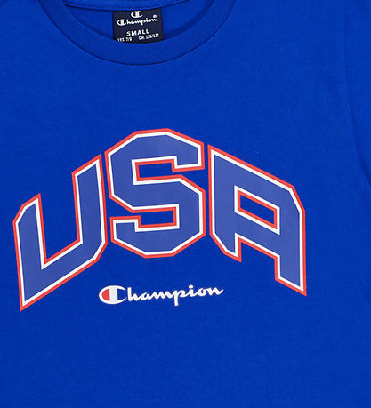 Champion T-Shirt - Blau m. Print