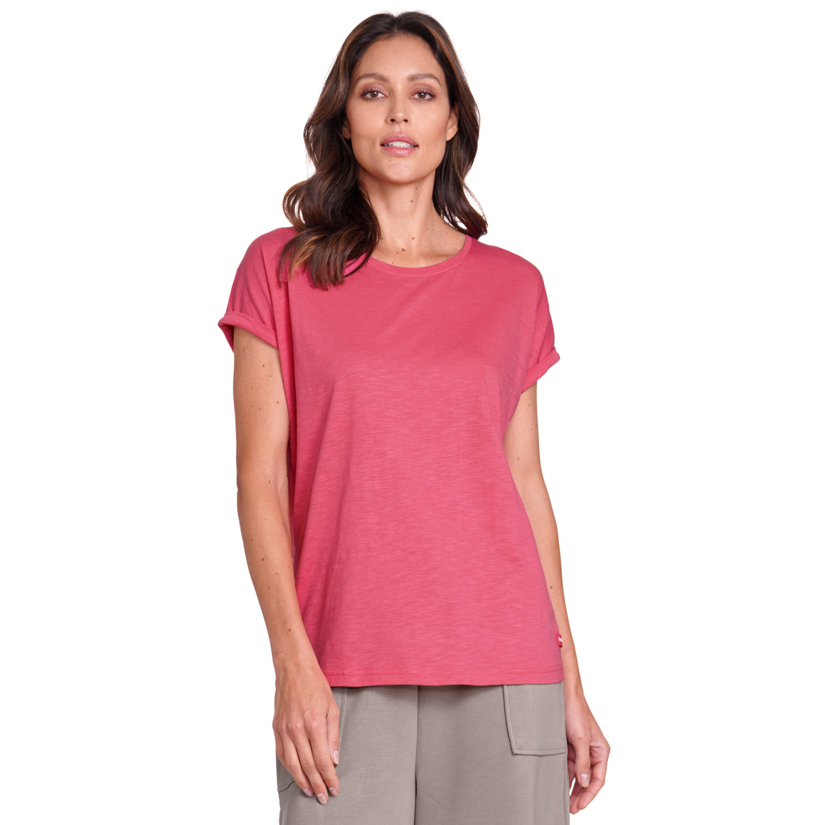 Gina Benotti Damen T-Shirt aus Flammgarn pink