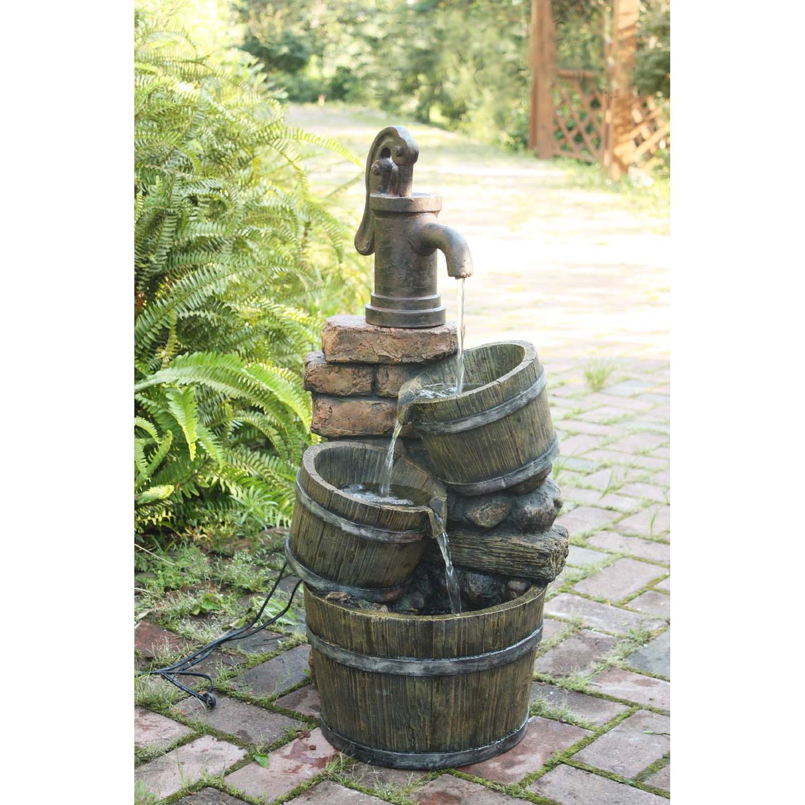 Brunnen VENETIEN - Holz- und Steinoptik