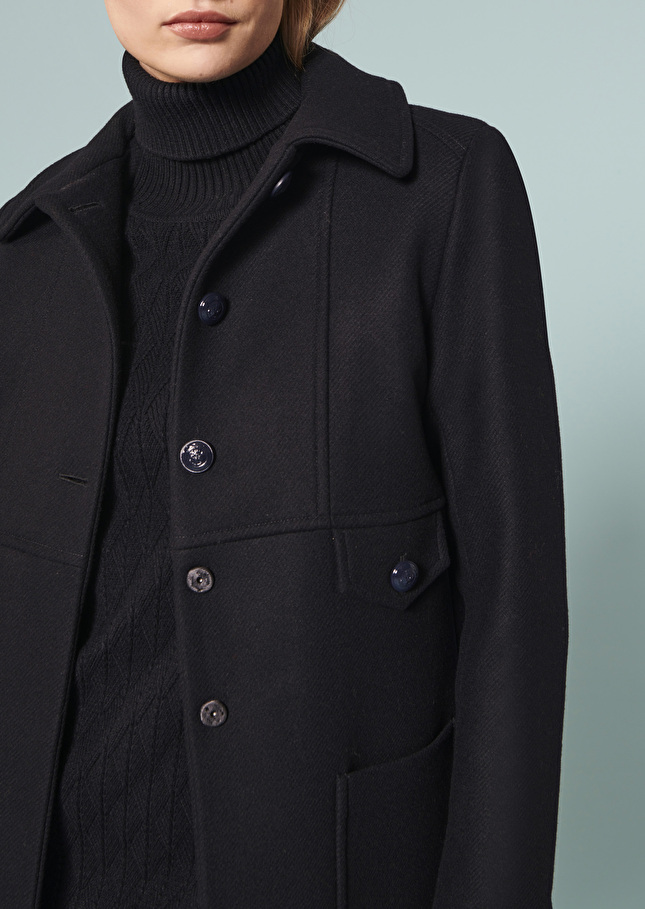 Manteau Majableu nuit en drap caban