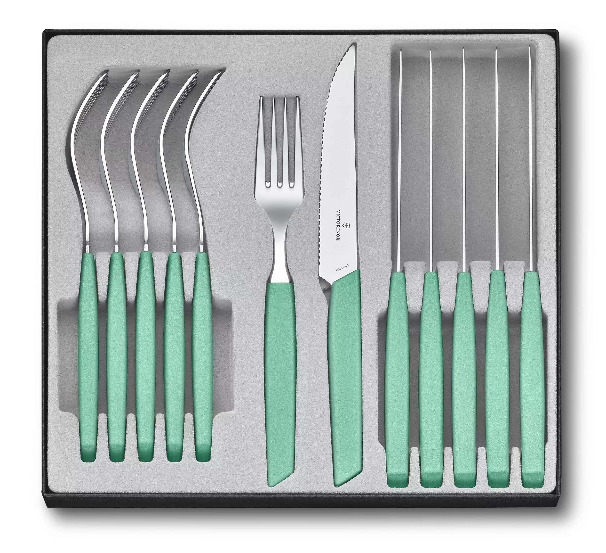 Swiss Modern Besteck, 12-teilig-mint-green