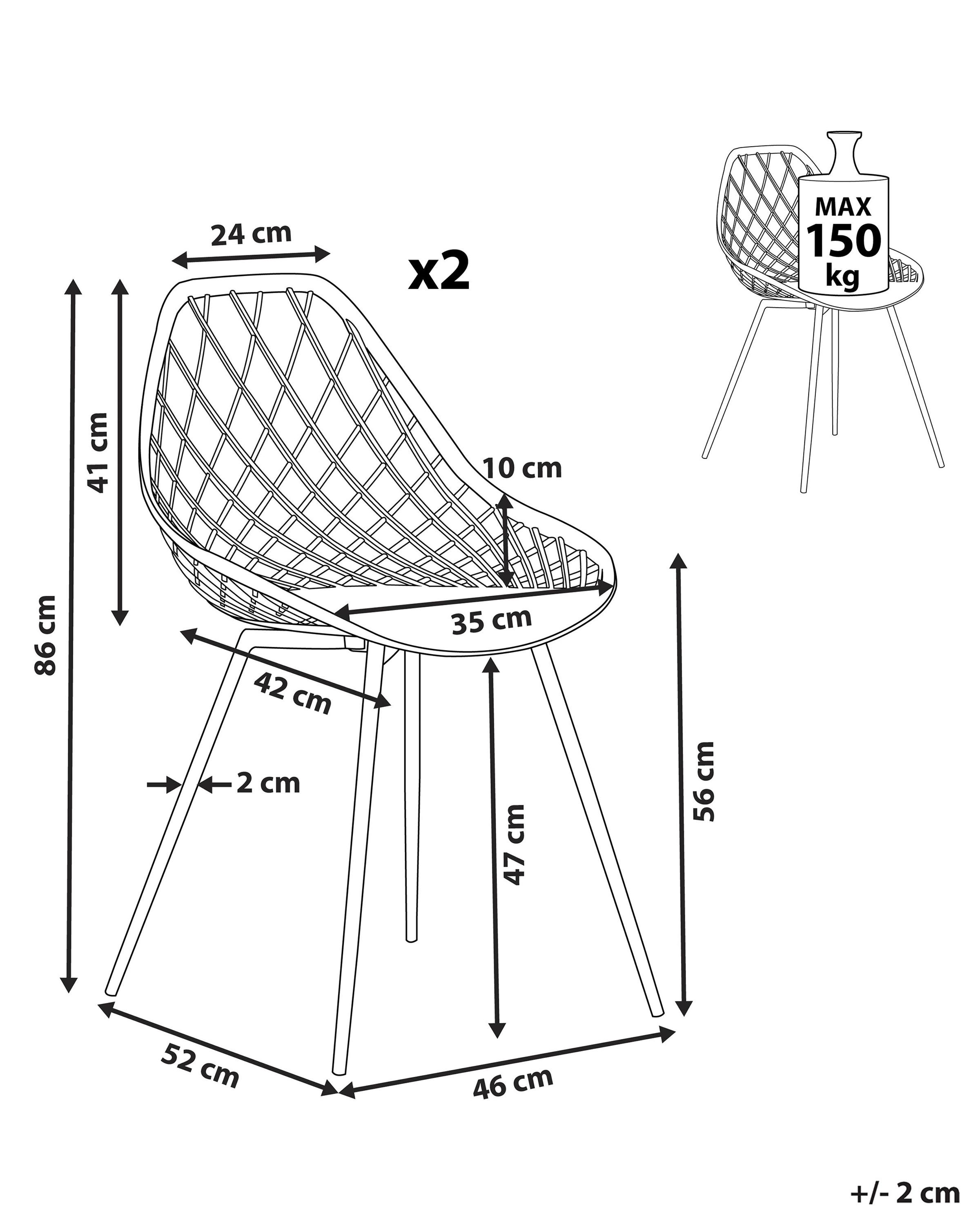Set van 2 eetkamerstoelen CANTON Wit