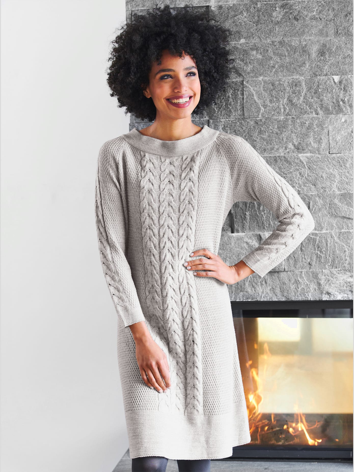Robe en tricot motif tricoté élégant