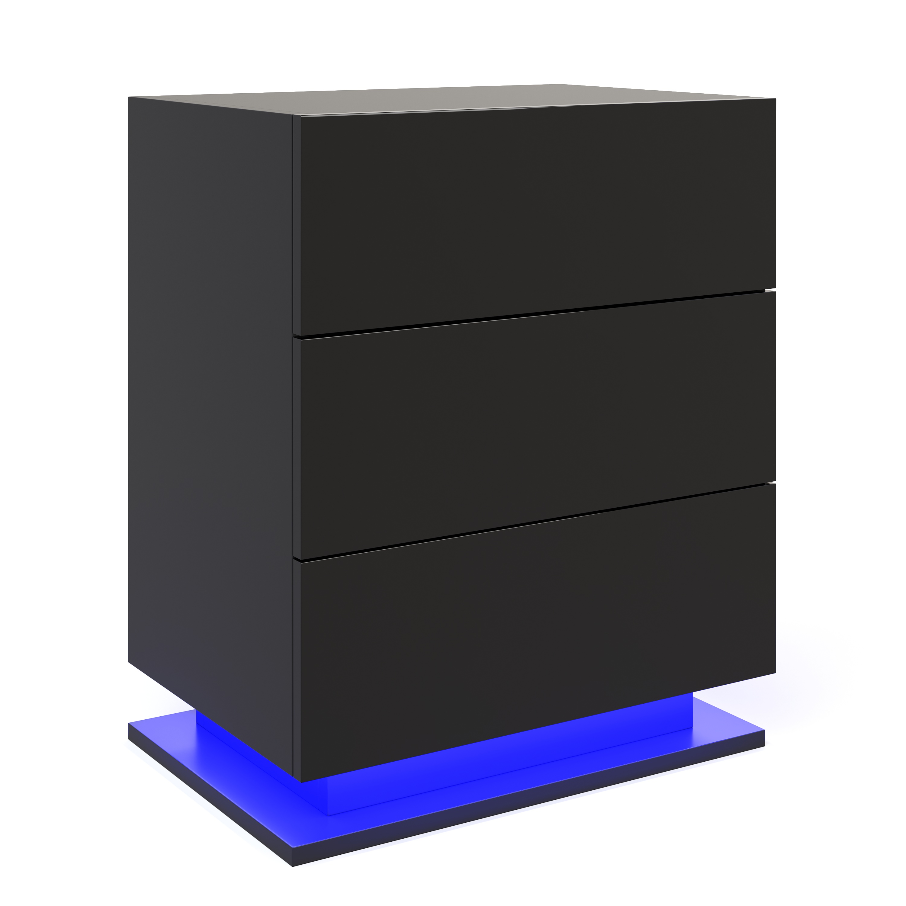 Nachttisch LED MINO 3 Schubladen schwarz