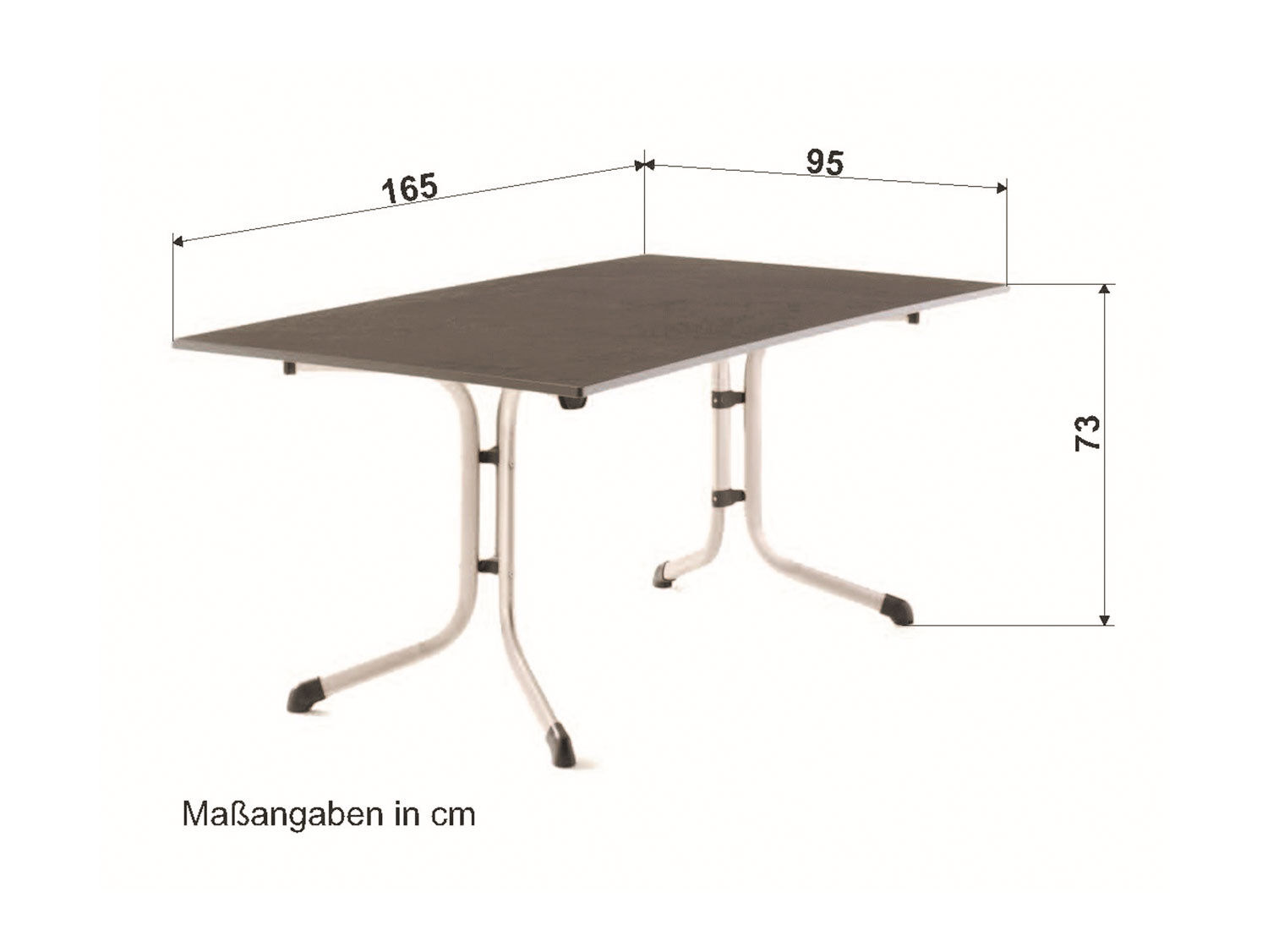 Garten-Klapptisch Milano in Schieferoptik