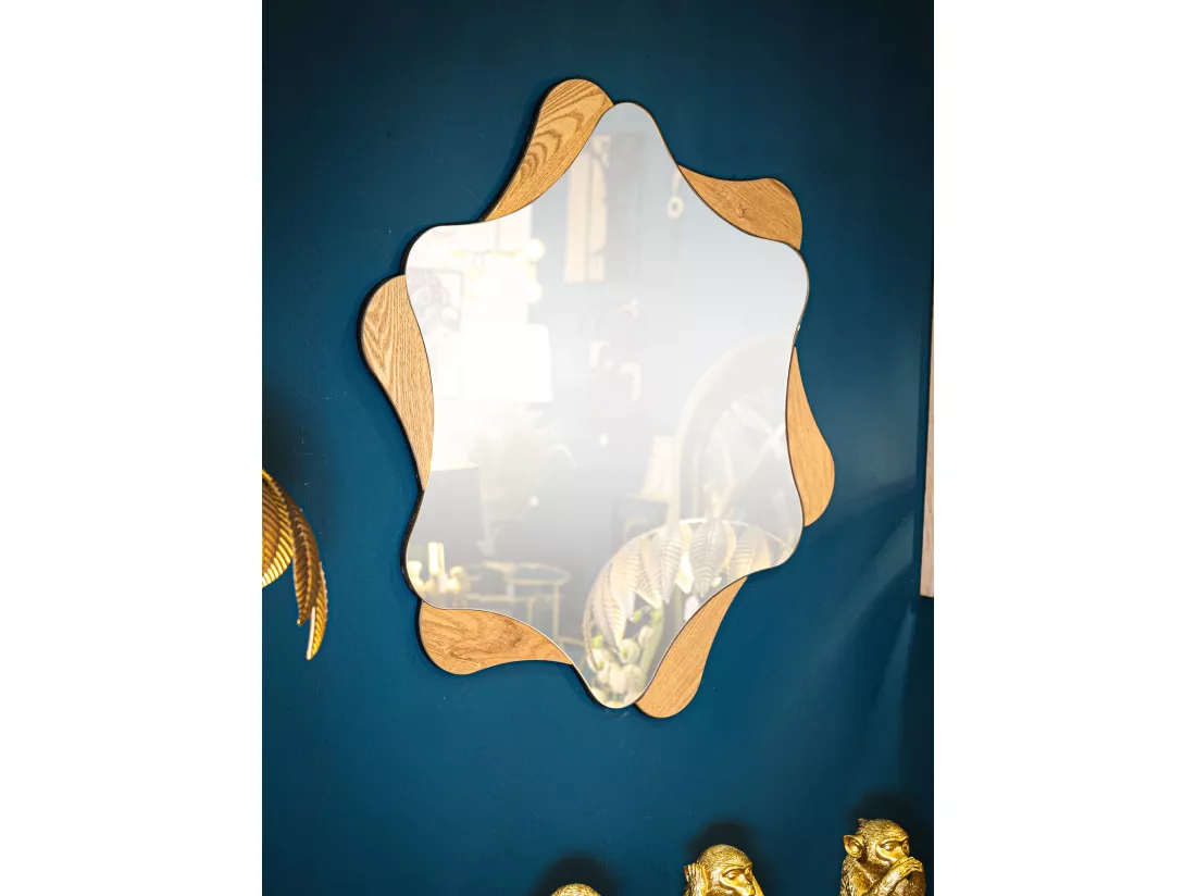 Miroir Mural star - Design Étoile en Bois Élégant, Ø 80 x 1 cm