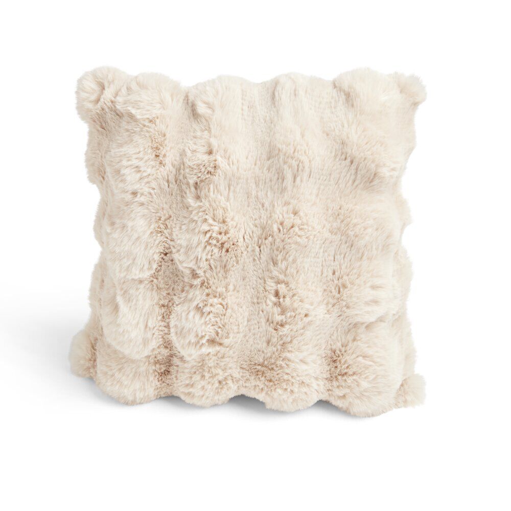 Coussin carré fausse fourrure 40x40cm - 3 coloris