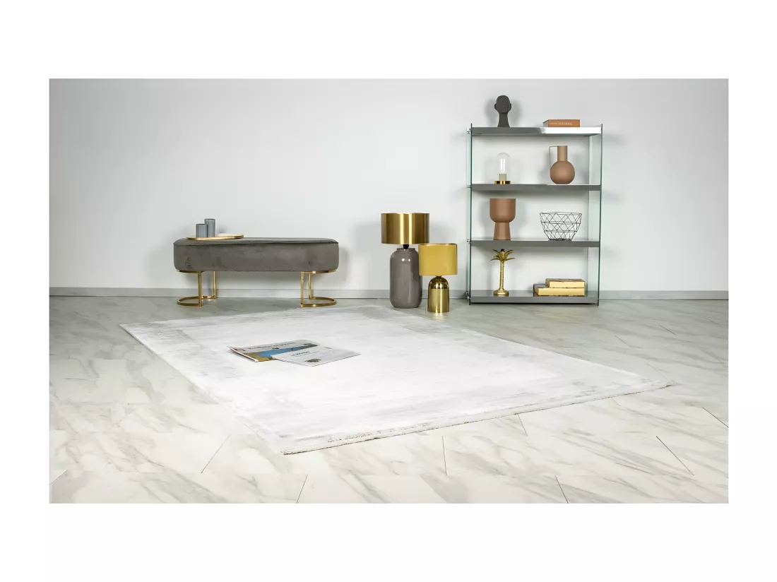 Tapis Pierre Cardin 230x160cm, design E309E coloris argent - Confort et élégance pour votre intérieur