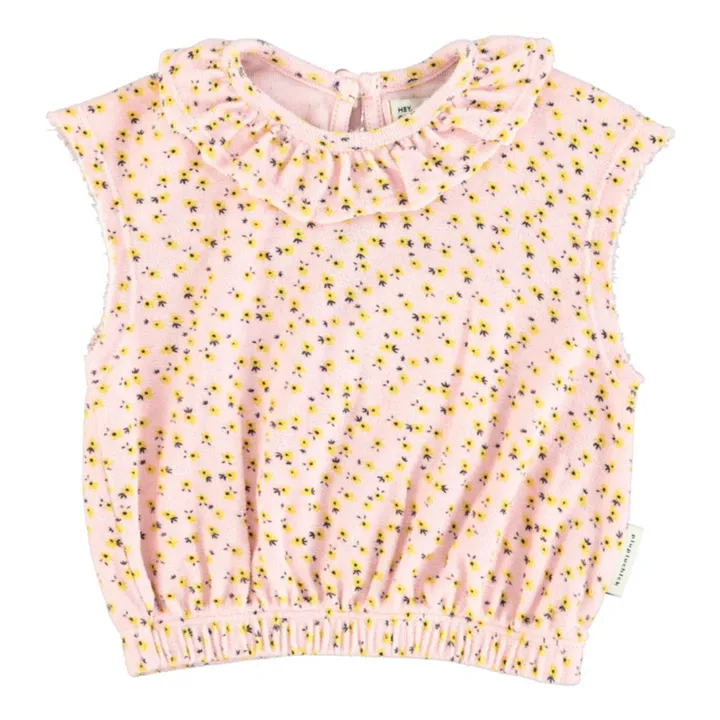 Piupiuchick Top Col Fleur Eponge Bio | Rose pâle