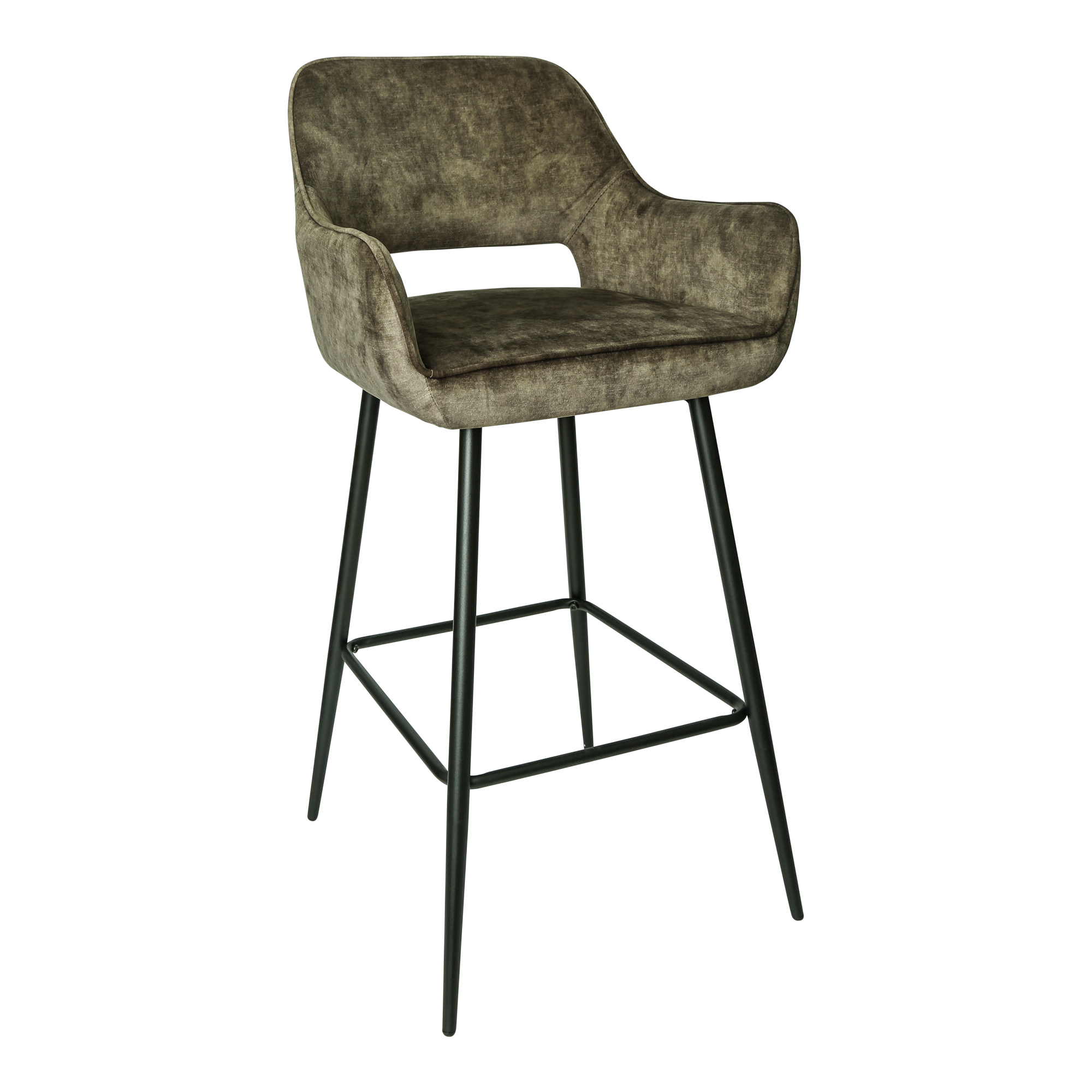 Barstoel Pim Velvet Bruin L