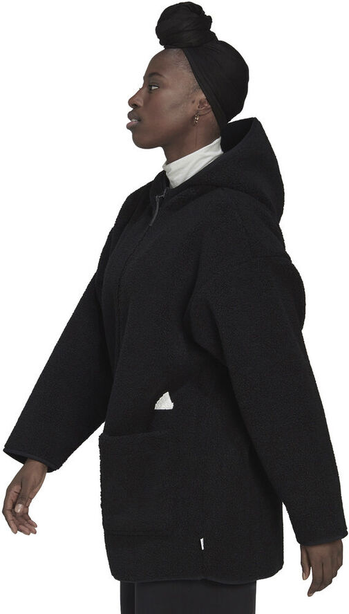 adidas Polar Fleece Long Hooded fleecejakke Sort