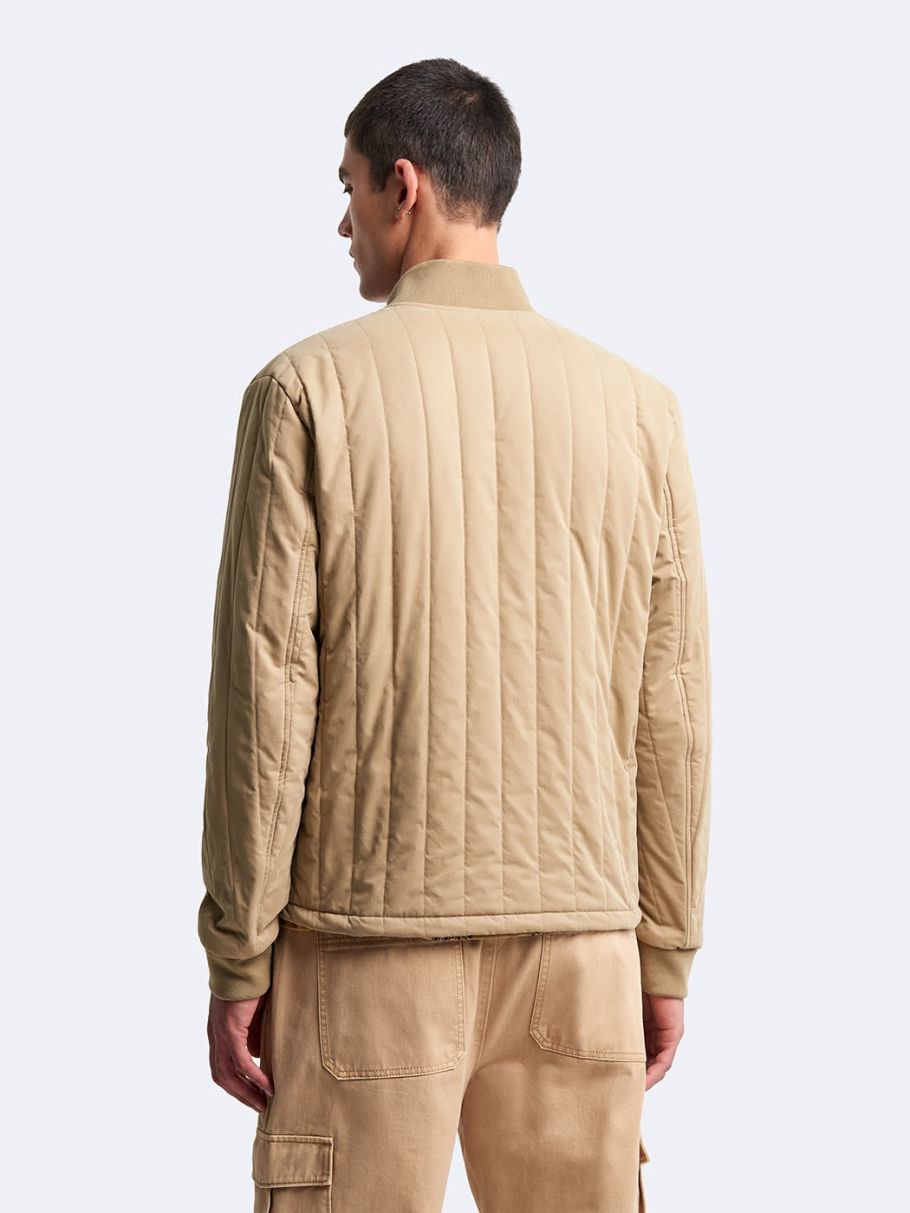 Blouson bomber matelassé col teddy