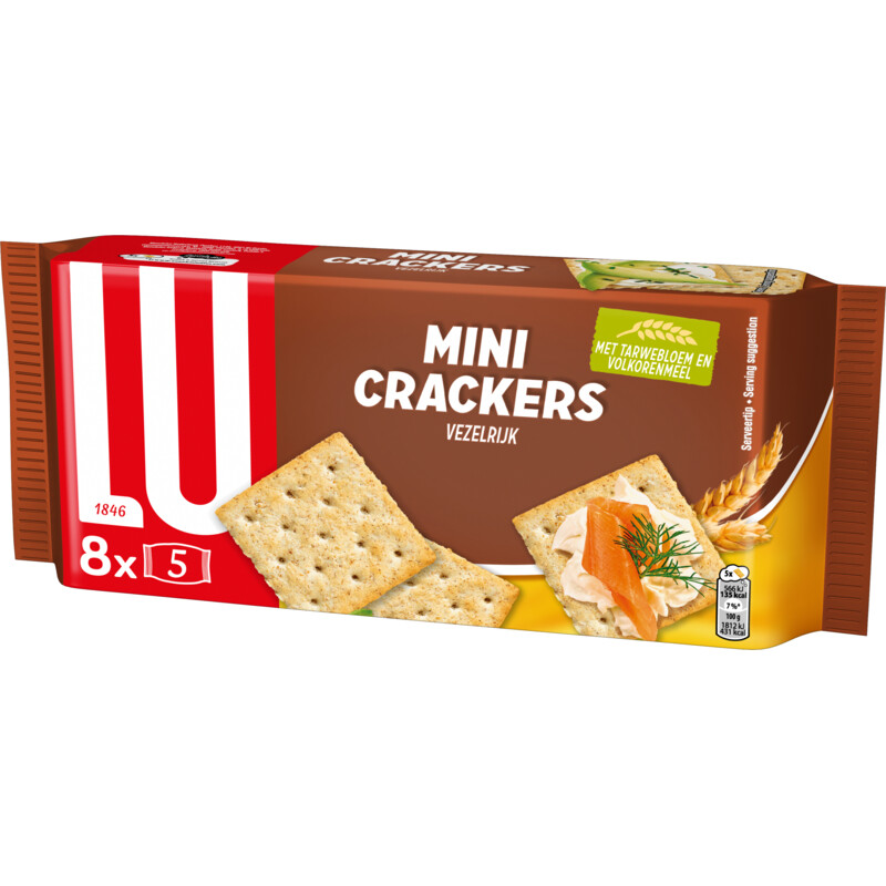 LU Mini crackers tarwebloem en volkorenmeel