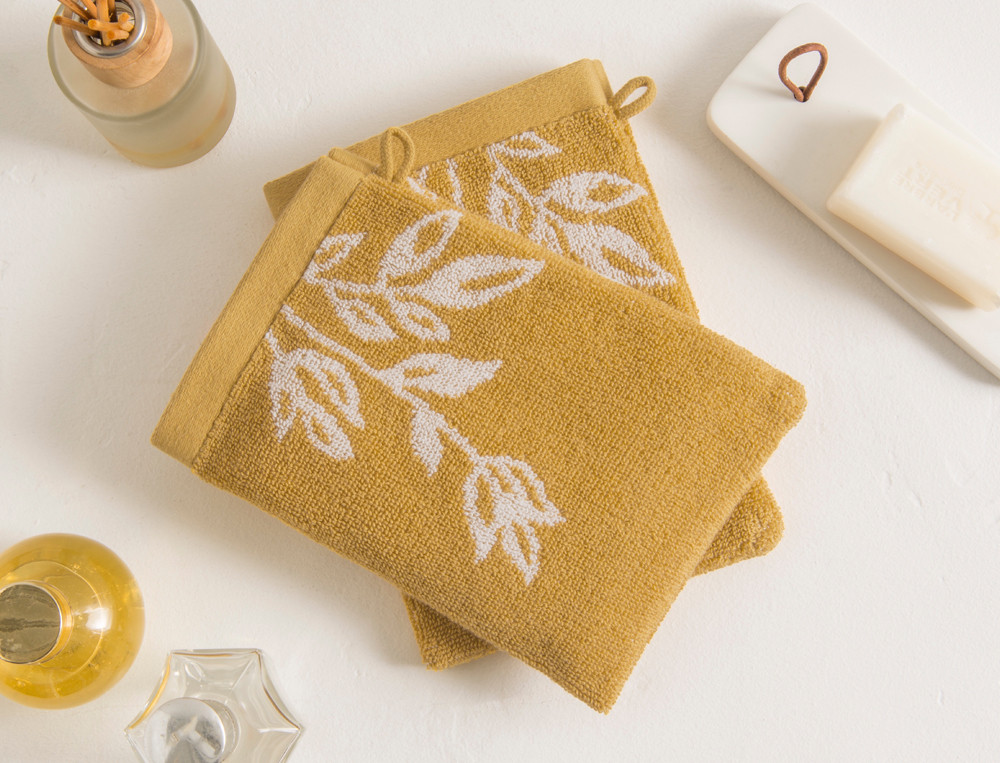 Linge de bain jacquard brodé-De fleur en fleur