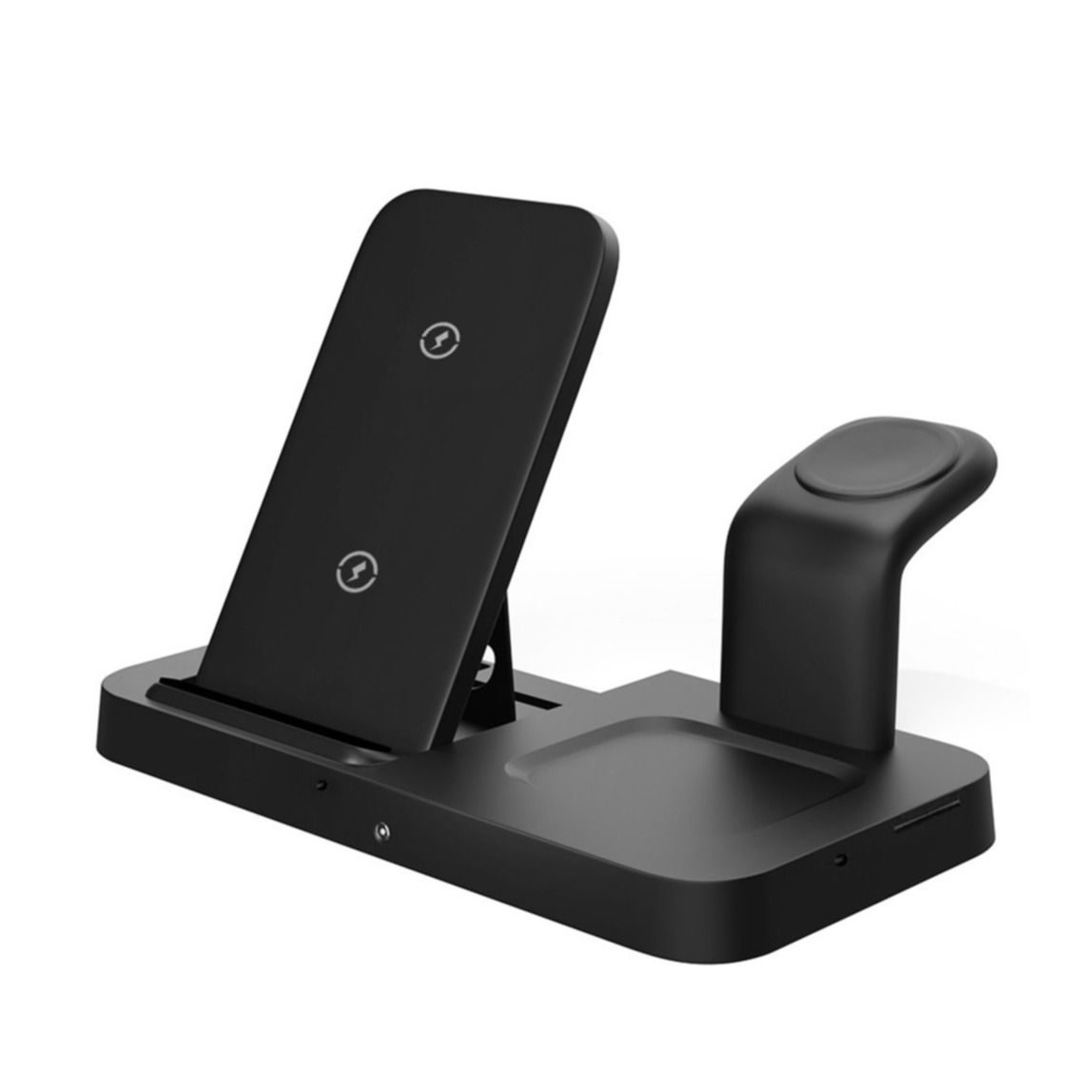 (15W) Smarte 3-in-1 iPhone / Apple Watch und AirPods Ladestation mit unsichtbarer 1080p Überwachungskamera   Micro SD Kartenslot - Schwarz