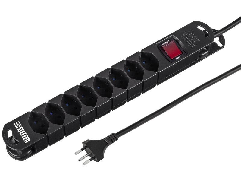 STEFFEN Steckdosenleiste STEBA VARIABL 8x T13 3 m Steckdosenleiste, Schwarz