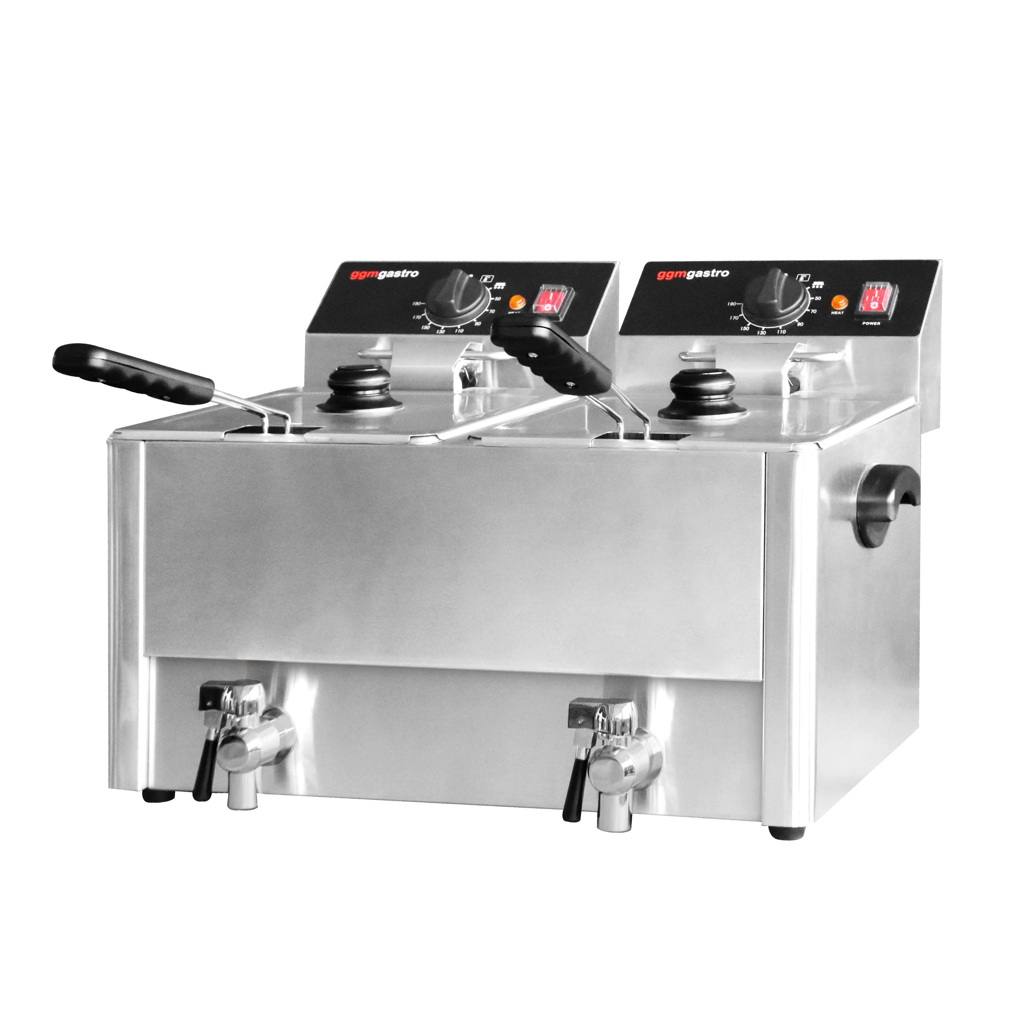 ggm gastro Elektro Doppelfritteuse 8+8 Liter 6,5 kW