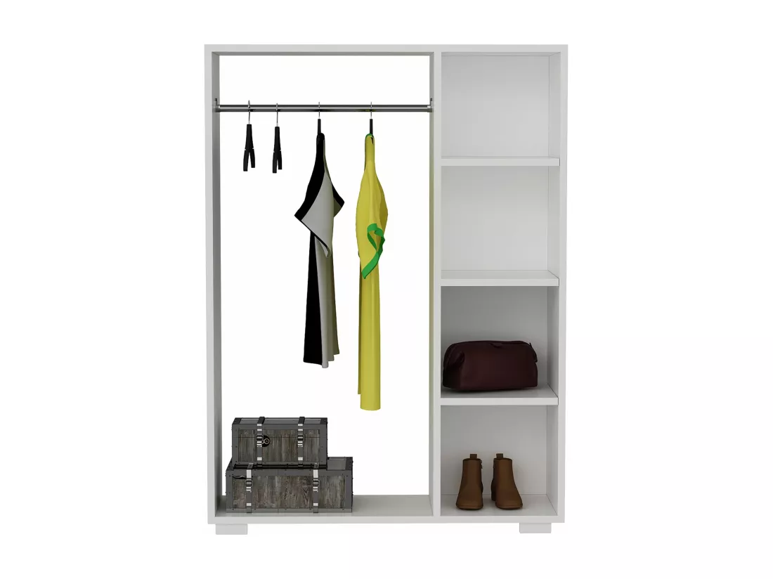 Armoire avec 4 compartiments blanche 90 x 30 x 123 cm 03_0006359