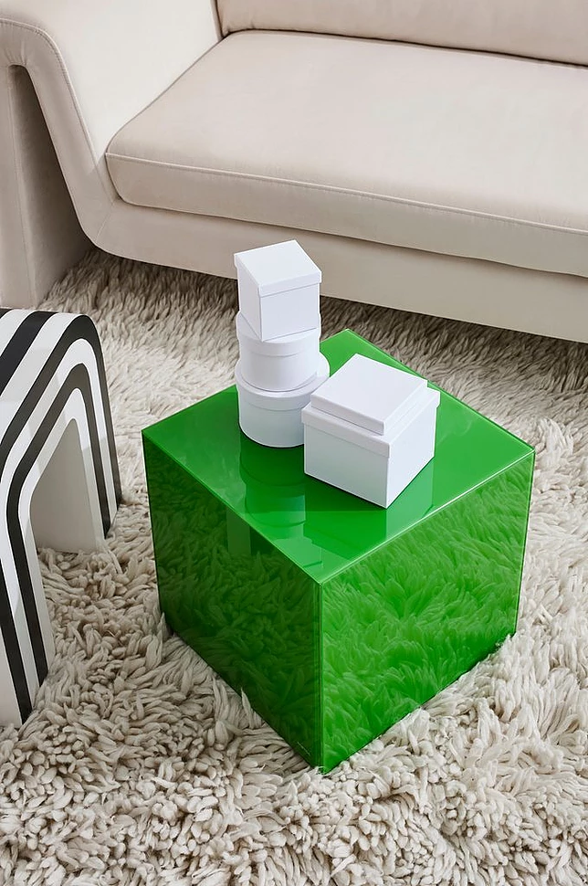 Pop kube i farget glass 35x35 cm