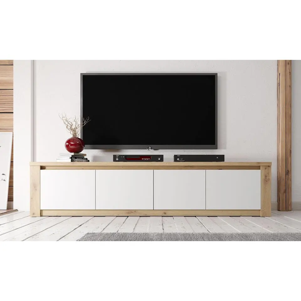 Meubella - TV-Meubel Melody - Wit - Eiken - 170 cm