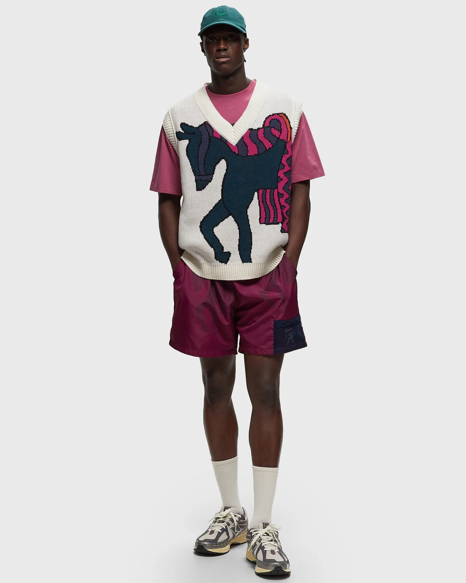 Por Parra cavalo tricotado spencer tricotado