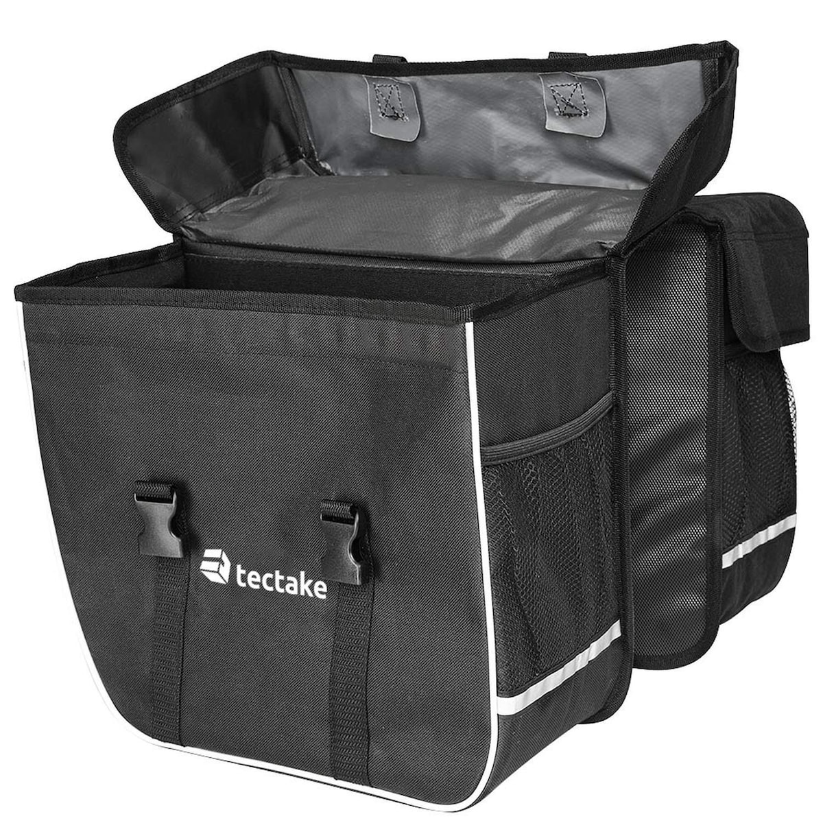 Sykkelveske med refleksstriper 35 l - svart