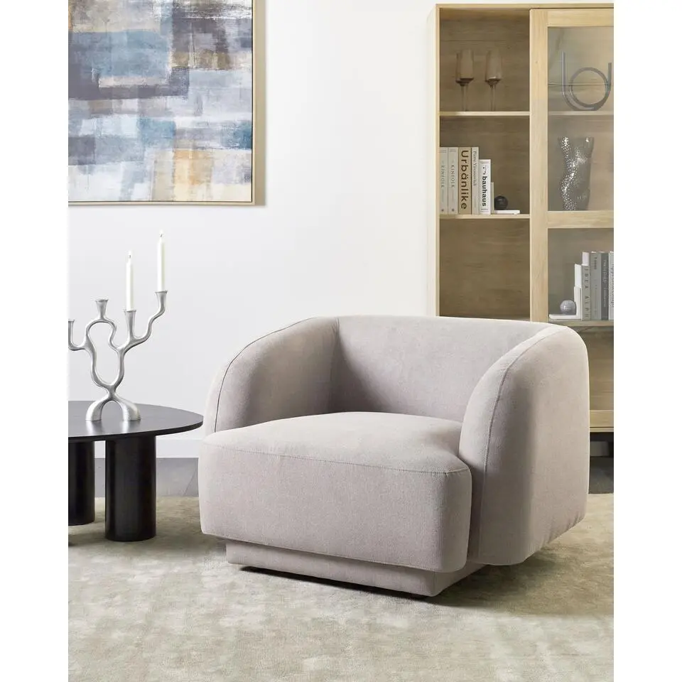 SKJANES - Fauteuil - Lichtgrijs - Polyester
