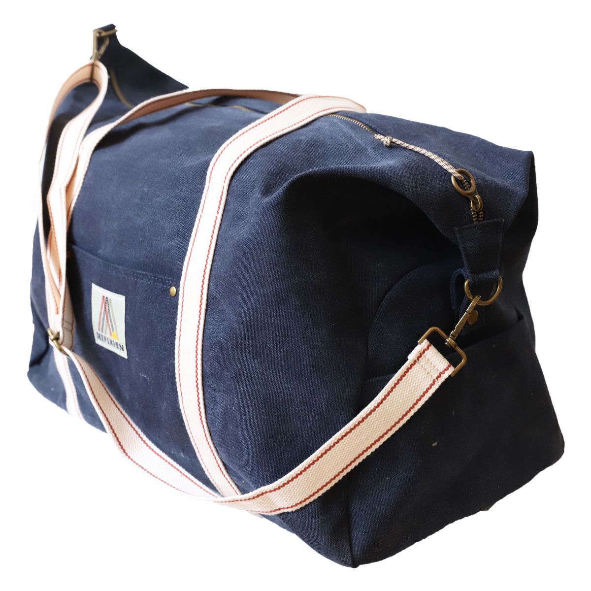 Sac week-end en toile bleu marine .
