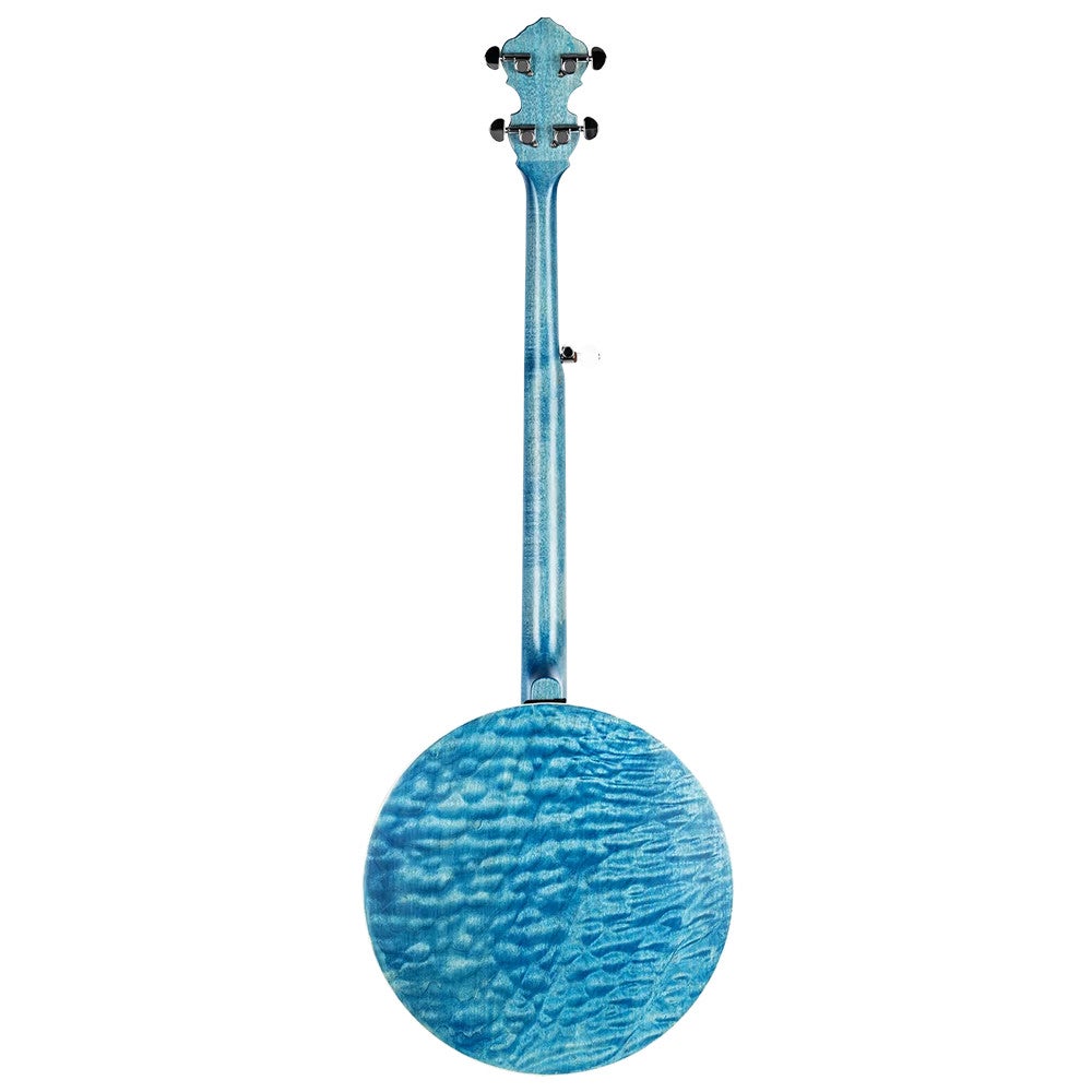 Ortega Falcon Series 5-string Banjo Transparent Blue elektrisch-akoestische banjo met gigbag