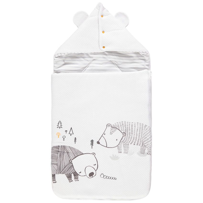 Nid d'ange en coton fantaisie print Ours - Gris clair