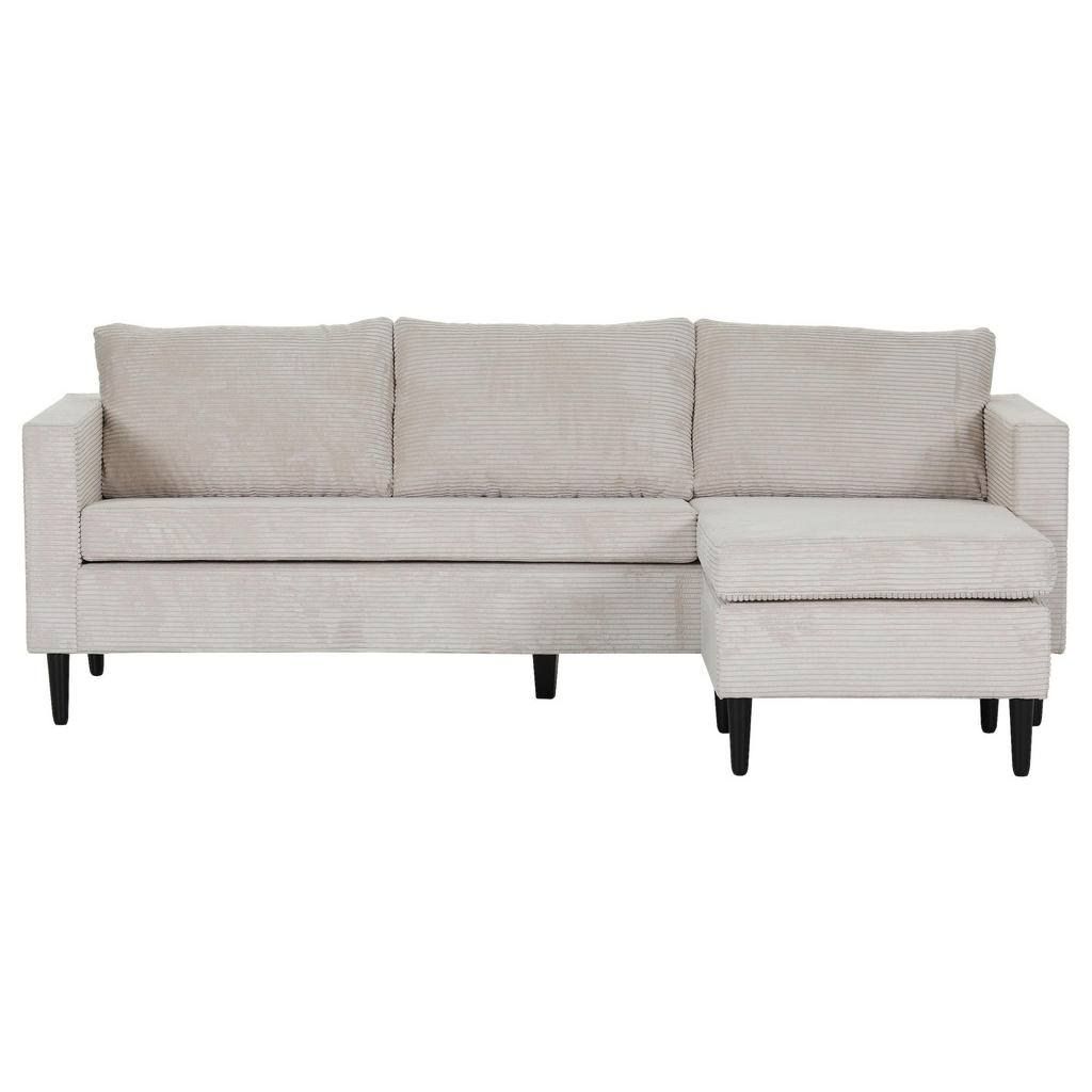 Boxxx Ecksofa Beige Textil Buche massiv 2-3-Sitzer Füllung