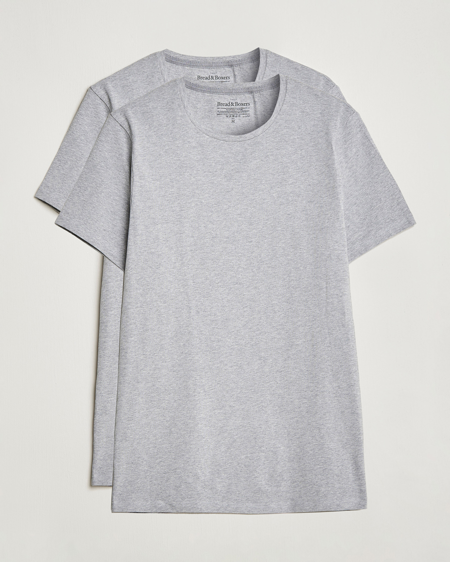 Bread & Boxers 2-Pack Crew Neck Tee Grey Melange
