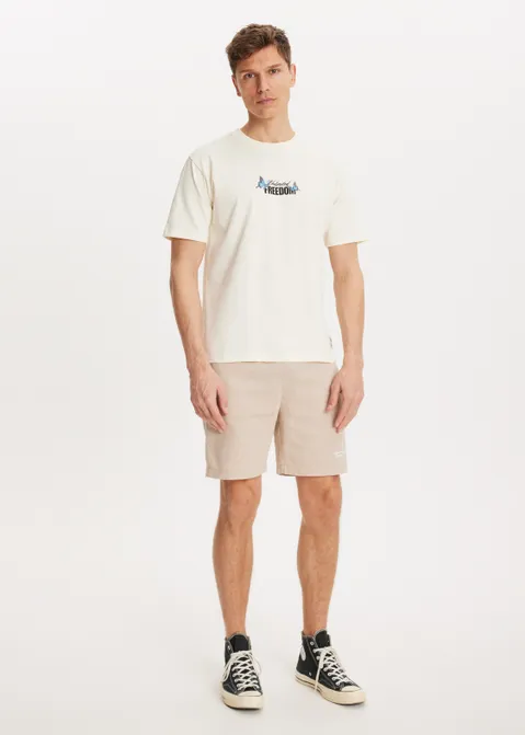 T-shirt met print freedom geel (GEE.VA)