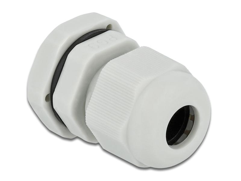 Delock Kabelverschraubung PG9, 19 mm 10 Stück, grau Delock Kabelverschraubung PG9 10 Stück grau