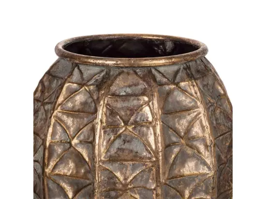 Vase en métal doré 27x27x36.5h