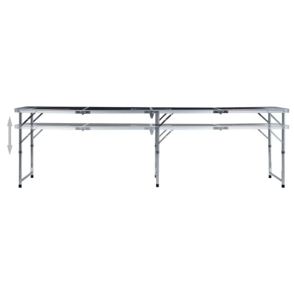 vidaXL Sammenleggbart ølpongbord med kopper og baller 240 cm